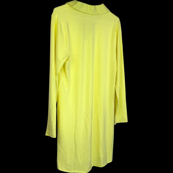 Candace Cameron Bure Collared Y-Neck Shirt Dress Sunny Lime Small NWOT Midi - Picture 6 of 11